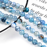 Fire Agat Perler – Blå, Facetteret (8mm) - Uniq Perler - 112737