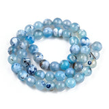 Fire Agat Perler – Blå, Facetteret (8mm) - Uniq Perler - 112737