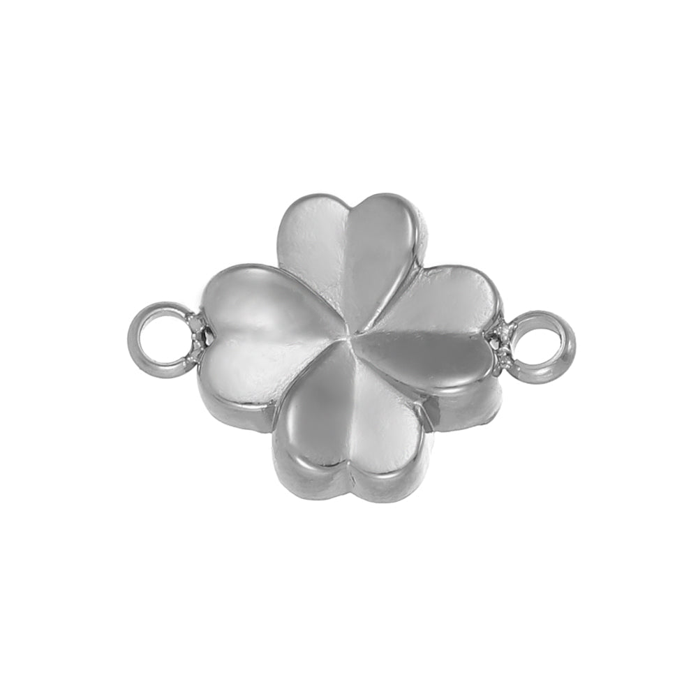 Firkløver Mellemled – vandfast Stål (14mm) 2 stk. - Uniq Perler - 117789