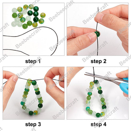 Flad Elastiksnor Til Armbånd – Farve Mix (0,8mm, 10 ruller) - Uniq Perler - 123525