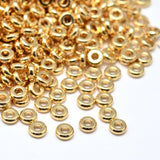 Flat Round Spacer Beads – Brass, Gold-Colored (4mm) 10 pcs. - Uniq Perler - 116986
