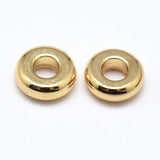 Flat Round Spacer Beads – Brass, Gold-Colored (4mm) 10 pcs. - Uniq Perler - 116986