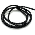 Flettet, Sort lædersnort i god kvalitet, 2,7 mm i dia.(1 meter.) - Uniq Perler - 756755