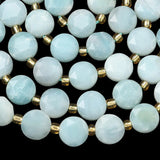 Flower Amazonit Perler – Facetteret Sekskantet Flad Rund (8–8,5mm) - Uniq Perler - 117286