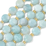 Flower Amazonit Perler – Facetteret Sekskantet Flad Rund (8–8,5mm) - Uniq Perler - 117286