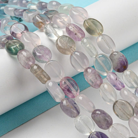 Fluorit – Flad Oval (10x8x5,5mm) - Uniq Perler - 112997