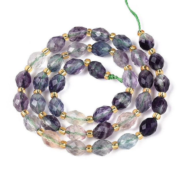 Fluorit Perler – Facetterede Ovale (8~9x6~8mm) - Uniq Perler - 