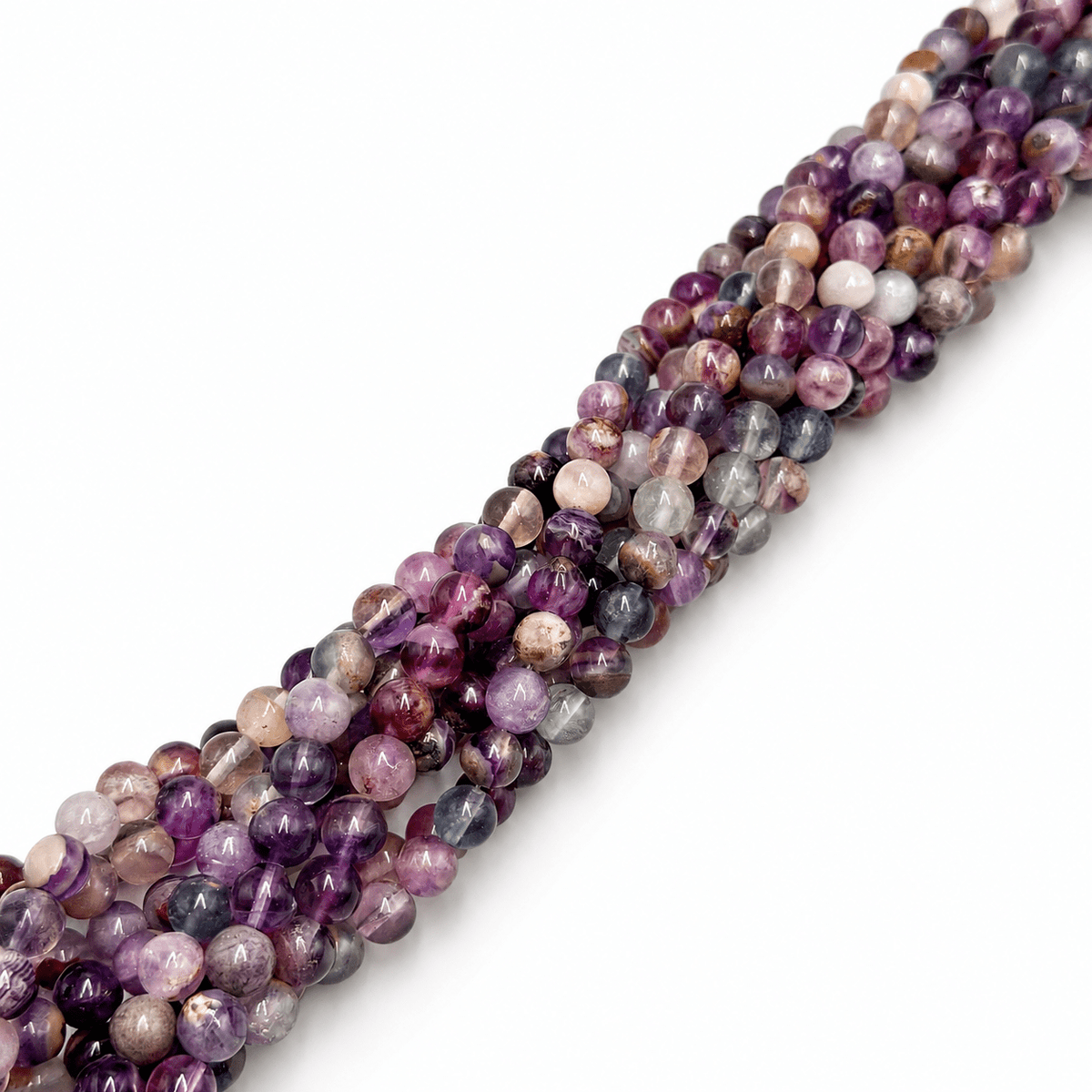 Fluorit Perler – Lilla, Runde (8mm) - Uniq Perler - 125947