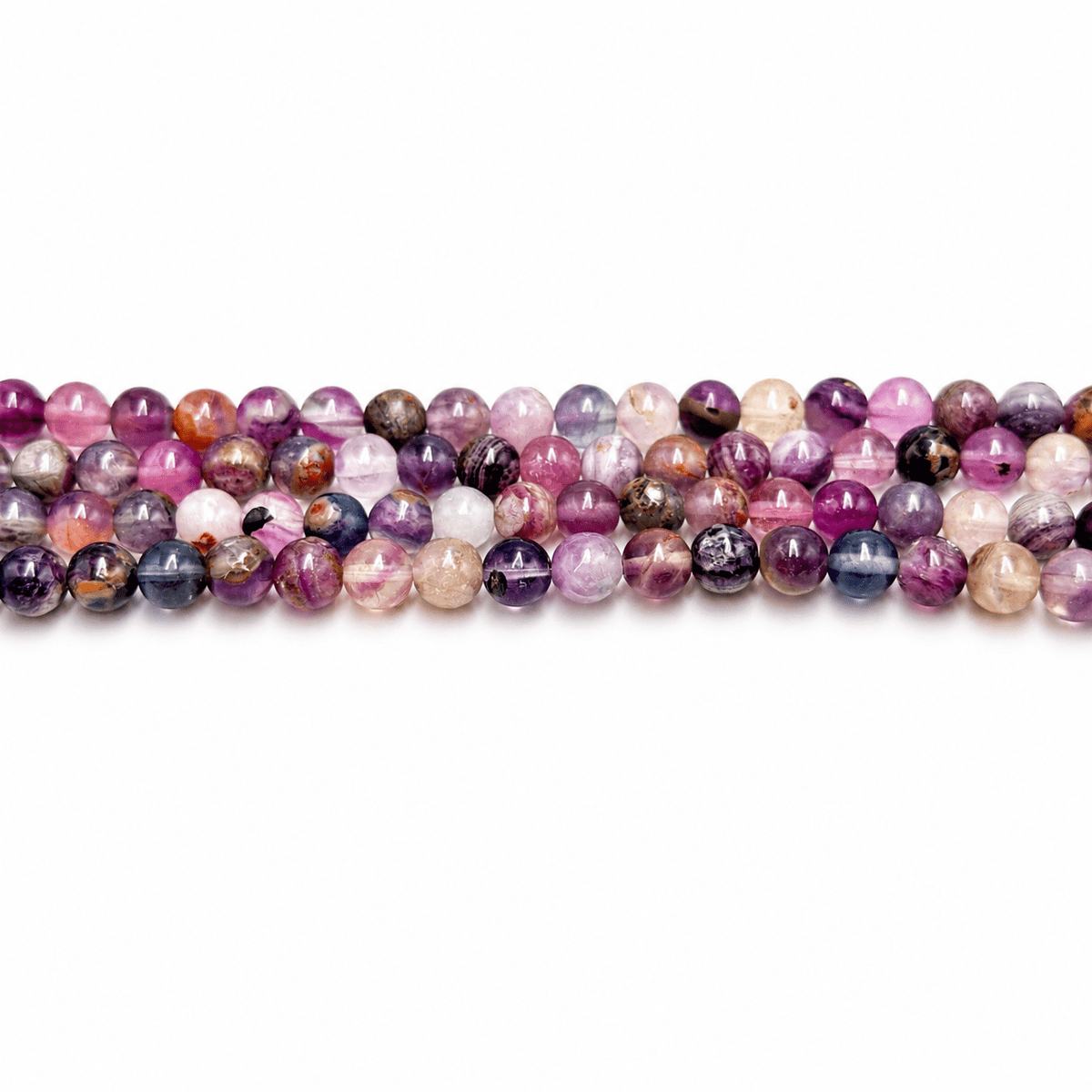 Fluorit Perler – Lilla, Runde (8mm) - Uniq Perler - 125947