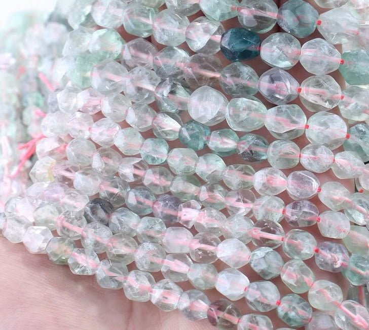 Fluorit Perler – Star Cut (10mm) - Uniq Perler - 117967