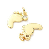 Fod Vedhæng Med Zirkonia – 18K Langtidsholdbar Forgyldt (16x10,5mm) - Uniq Perler - 115711