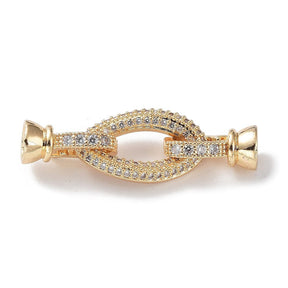 Fold Over Clasp, 18K Long-Lasting Gold Plated, 20.5x12.5x3.5mm - Uniq Perler - 112980