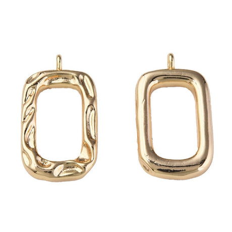 Fold Over Lås i Messing – Rektangulær, 18K Forgyldt (20.5x11.5mm) - Uniq Perler - 