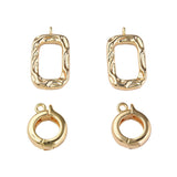 Fold Over Lås i Messing – Rektangulær, 18K Forgyldt (20.5x11.5mm) - Uniq Perler - 