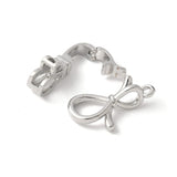 “Fold Over" Lås, Langtidsholdbar platin farvet messing, (33mm) - Uniq Perler - 114726