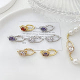 Fold Over Lås Med Stor Zirkonia Sten, Forgyldt, 23x9mm - Uniq Perler - 111637