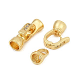 Fold Over Lås Med Zirkonia Sten, 18K Forgyldt, (12x6mm) - Uniq Perler - 845848383