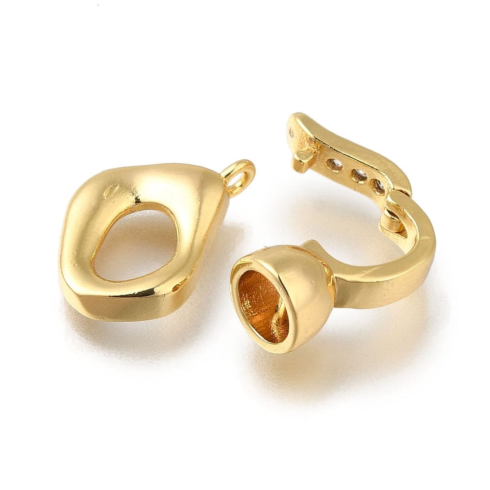 Fold Over Lås Med Zirkonia Sten - 18K Forgyldt (21mm) - Uniq Perler - 112857