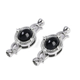 Fold Over Lås Med Zirkonia Sten, Platin Farvet, (35mm) - Uniq Perler - 113958