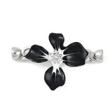 Fold Over Lås Med Zirkonia Sten, Platin Farvet, 43x26mm - Uniq Perler - 114130