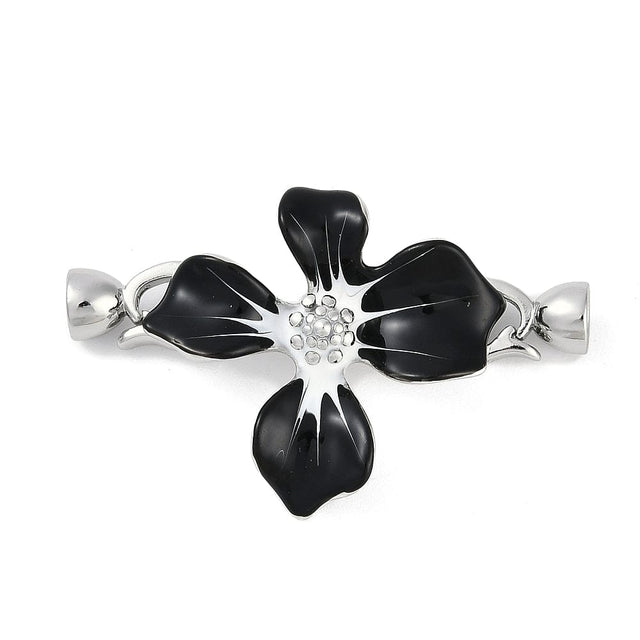 Fold Over Lås Med Zirkonia Sten, Platin Farvet, 43x26mm - Uniq Perler - 114130