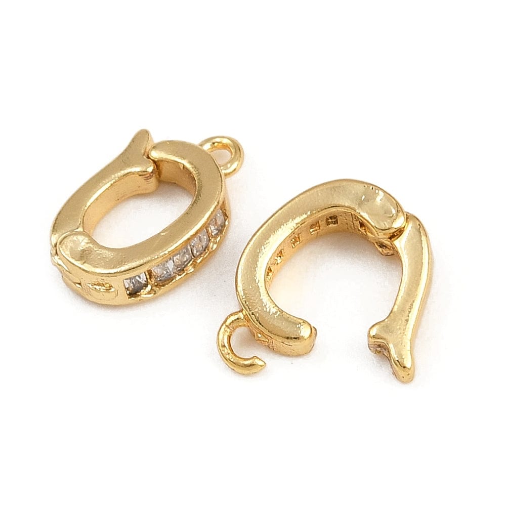 Fold Over Vedhæng Med Øje - 18K Langtidsholdbar Forgyldt (10,5x6,5mm) - Uniq Perler - 116009