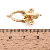 Foldelås Med Zirkonia – Blomst og Dråbe, 18K Forgyldt Messing (25,5mm) - Uniq Perler - 121247