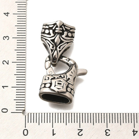 Foldelåse – Antik Sølv, Stål (32mm) 1 stk. - Uniq Perler - 124231