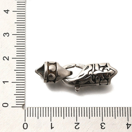 Foldelåse – Antik Sølv, Stål (34mm) 1 stk. - Uniq Perler - 124270