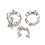 Foldelåse Med Zirkonia – Langtidsholdbar Platinbelagt Messing (17mm) 1 stk. - Uniq Perler - 123908