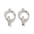 Foldelåse Med Zirkonia – Langtidsholdbar Platinbelagt Messing (17mm) 1 stk. - Uniq Perler - 123908