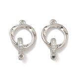 Foldelåse Med Zirkonia – Langtidsholdbar Platinbelagt Messing (17mm) 1 stk. - Uniq Perler - 123908