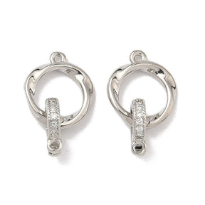 Foldelåse Med Zirkonia – Langtidsholdbar Platinbelagt Messing (17mm) 1 stk. - Uniq Perler - 123908