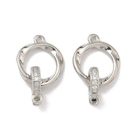 Foldelåse Med Zirkonia – Langtidsholdbar Platinbelagt Messing (17mm) 1 stk. - Uniq Perler - 123908