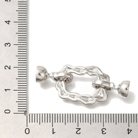 Foldelåse Med Zirkonia – Platinbelagt Messing (39mm) 1 stk. - Uniq Perler - 123933