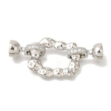 Foldelåse Med Zirkonia – Platinbelagt Messing (39mm) 1 stk. - Uniq Perler - 123933