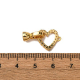Foldelås/Fold Over Lås med Hjerte & Zirkonia – 18K Guldbelagt (22mm) - Uniq Perler - 122119