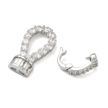 Foldelås/Fold over Dråbe – Zirkonia Platinium (22mm) - Uniq Perler - 117715