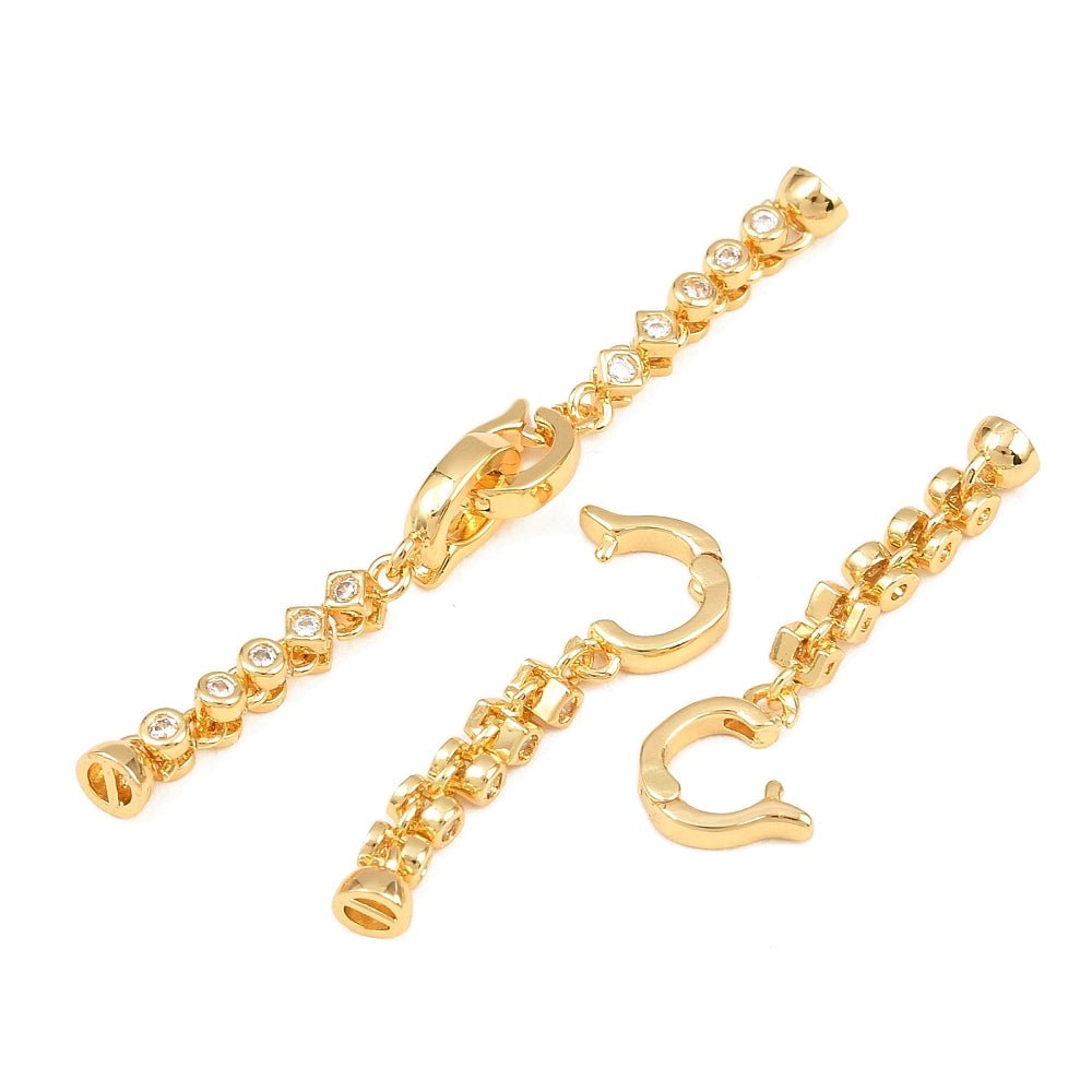 Foldelås/Fold Over Med Zirkonia – 18 karats forgyldt (51.5mm) - Uniq Perler - 117645