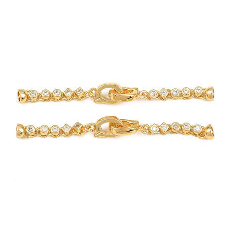 Foldelås/Fold Over Med Zirkonia – 18 karats forgyldt (51.5mm) - Uniq Perler - 117645