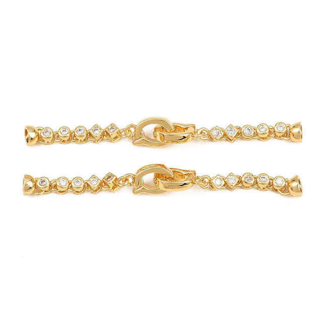 Foldelås/Fold Over Med Zirkonia – 18 karats forgyldt (51.5mm) - Uniq Perler - 117645