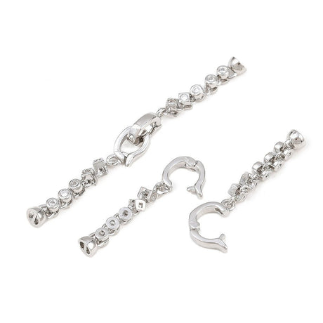 Foldelås/Fold Over Med Zirkonia – Platinium (51.5mm) - Uniq Perler - 117643