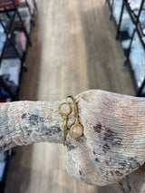 Gold-plated Bangle in Brass with Clear Zirconia and 12.5mm for Gluing - Uniq Perler - 199284