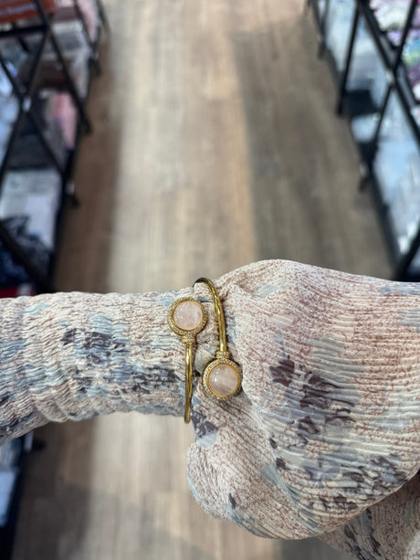 Forgylt Bangle i Messing med Klar Zirkonia og 12,5mm Til Påliming - Uniq Perler - 199284