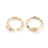 Forgyldt Karabinring – Med Zirkonia & Skrue (20mm) - Uniq Perler - 115763