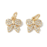 Forgyldt Sløjfe Vedhæng Med Zirkonia Sten 10,5x10 mm - Uniq Perler - 112742