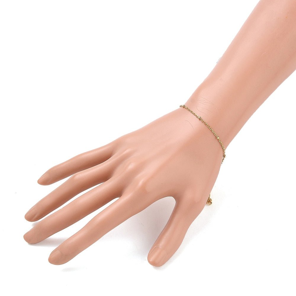 Gold-plated Steel Bracelet – Satellite chain (18.5cm) - Uniq Perler - 