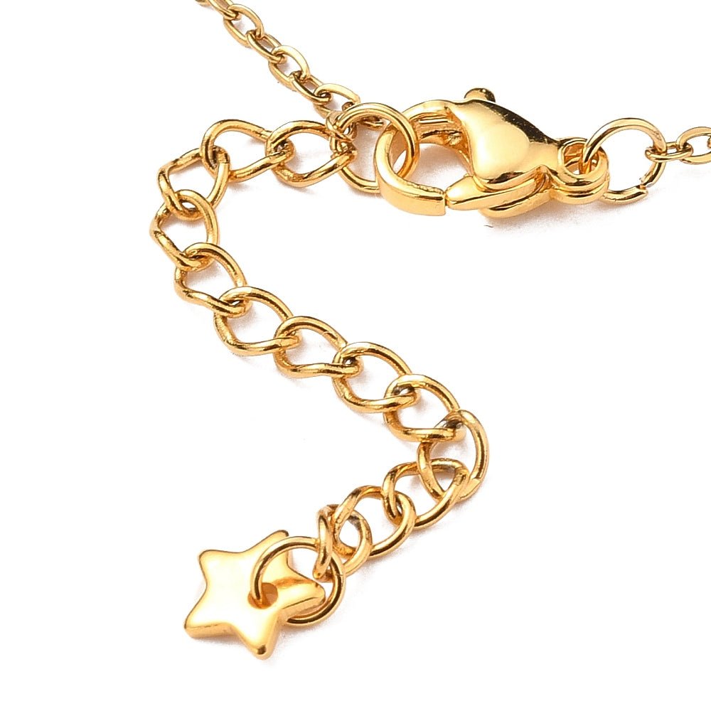 Gold-plated Steel Bracelet – Satellite chain (18.5cm) - Uniq Perler - 