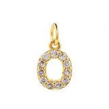 Forgyldt Stål Bogstav O Med Zirkonia Sten - Uniq Perler - 75457