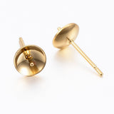 Forgyldt Stål Ørestikkere Til Top/Anboret Perler, (10 stk) - Uniq Perler - 111847